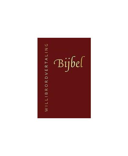 Bijbel Willibrordvertaling. in rood leer, met goudsnede, duimgrepen en rits, in koker, Hardcover
