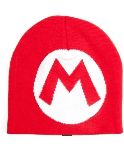 Mario Knitted M Logo Beanie Red