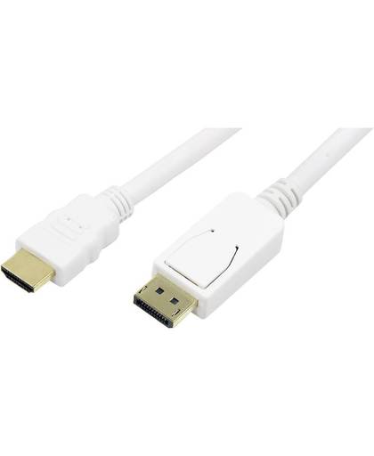 LogiLink DisplayPort / HDMI Aansluitkabel [1x DisplayPort stekker - 1x HDMI-stekker] 3 m Wit