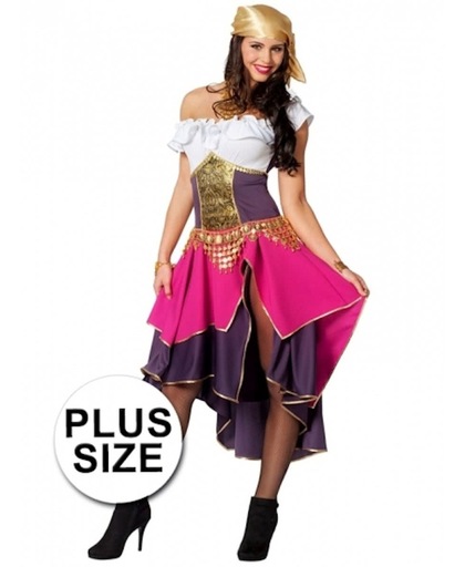 Grote maten roze zigeunerin kostuum voor dames 44 (2xl)