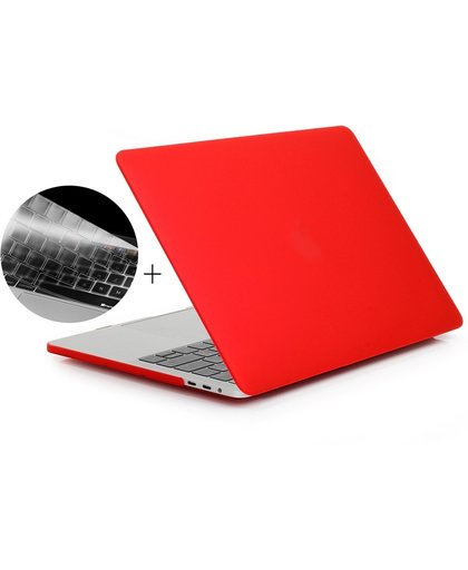 ENKAY Hat-Prince 2 in 1 Frosted Hard Shell Plastic beschermings hoesje + US Version ultra-dun TPU toetsenbord beschermings Cover voor 2016 New MacBook Pro 13.3 inch metout Touchbar (A1708)(rood)