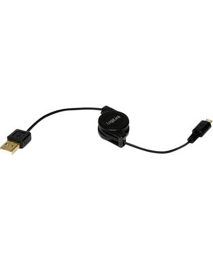 USB 2.0 Aansluitkabel LogiLink [1x USB-A 2.0 stekker - 1x Micro-USB 2.0 stekker B] 0.75 m Zwart