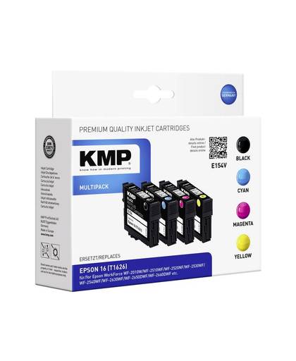 KMP Inkt vervangt Epson T1621, T1622, T1623, T1624, 16 Compatibel Combipack Zwart, Cyaan, Magenta, Geel E154V 1621,4850