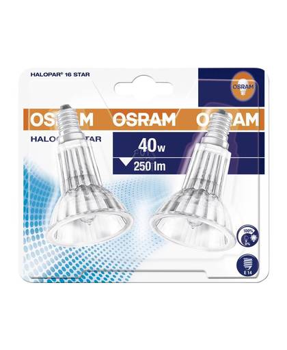 OSRAM Halogeen-lamp 73.00 230 V E14 40 W Warm-wit Energielabel: n.v.t. Reflector Dimbaar 2 stuks