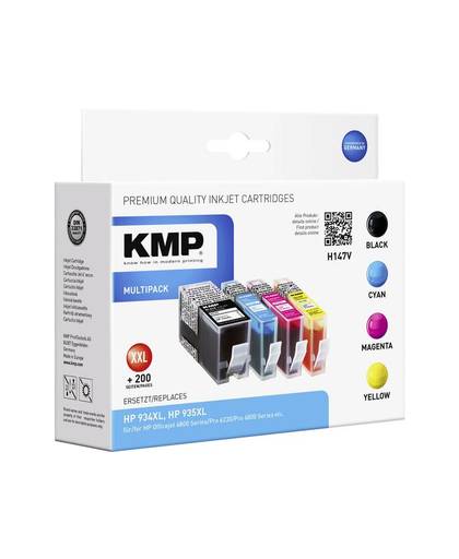 KMP Inkt combipack vervangt HP 934XL, 935XL Compatibel Zwart, Cyaan, Magenta, Geel H147V 1743,0050