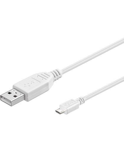 Goobay USB 2.0 A/micro-B 0.3m 0.3m USB A Micro-USB B Mannelijk Mannelijk Wit USB-kabel