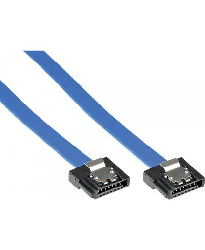 InLine SATA kabel plat 6 Gb/s - blauw - 0,30 meter