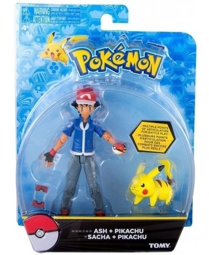 Pokemon Figure - Ash + Pikachu (battle pose Pikachu)