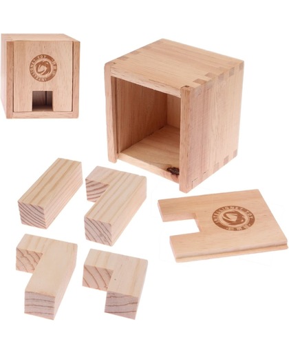 Intelligence houten Box Shaped IQ Puzzle Magic Cube Toy