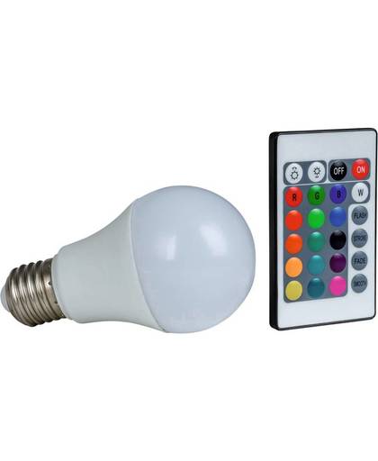 Heitronic 16383 LED-lamp E27 Peer 7.5 W = 50 W RGBW Colorchanging, Dimbaar Energielabel A+ (A++ - E) 1 stuks