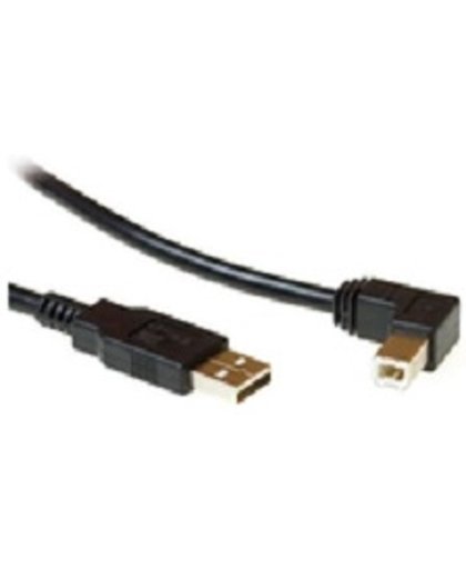 Microconnect USB A/USB B, 2 m 2m USB A USB B Mannelijk Mannelijk Zwart USB-kabel