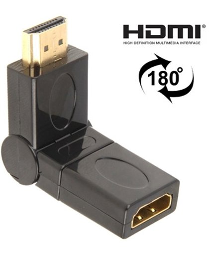 Vergulde HDMI 19 Pin mannetje naar HDMI 19 Pin vrouwtje 180 graden draaibaar Adapter