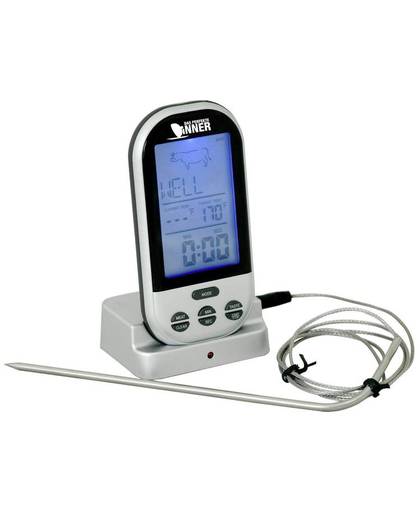 Techno Line WS 1050 Barbecuethermometer alarm, bewaking van kerntemperatuur Â°C /Â°F-weergave, gevogelte, lam, kalkoen, rund, varken, burger