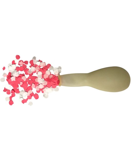 Transparante ballon met roze confetti 5 stuks