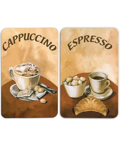 2 Kookplaat afdekplaten "Cappuccino"en "Espresso"