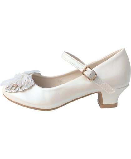 Spaanse Prinsessen schoenen vlinder - crème wit parelmoer  - bruids schoenen - communie - maat 26 (binnenmaat 17 cm)
