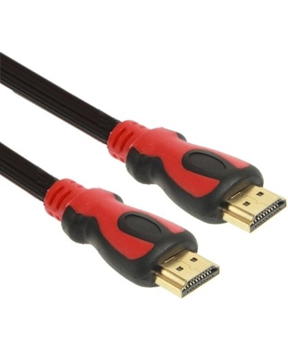 HDMI 19 Pin mannetje naar HDMI 19Pin mannetje kabel, 1.3 Versie, Ondersteunt HD TV / Xbox 360 / PS3 etc, Lengte: 5 meter (Rood + Verguld)