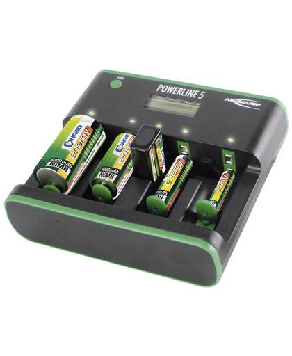 Ansmann Powerline 5 Zero-Watt Batterijlader NiCd, NiMH AAA (potlood), AA (penlite), C (baby), D (mono), 9 V (blok)