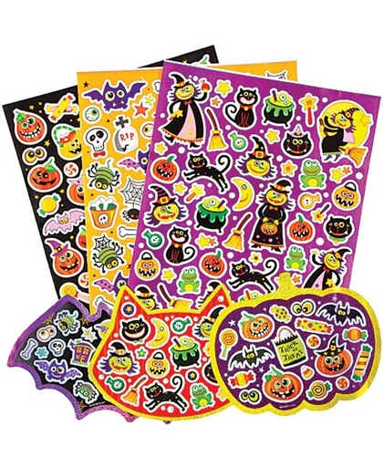 Voordeelpakket Halloween stickers - pompoen vleermuis heks ketel kat spin schedel snoep kikker - scrapbooking verfraaiing om te maken en versieren kaarten decoraties en knutselwerkjes (230 stucks)