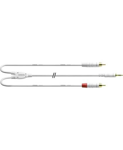 Audio Adapterkabel [1x Jackplug male 3.5 mm - 2x Cinch-stekker] 1.50 m Wit Cordial