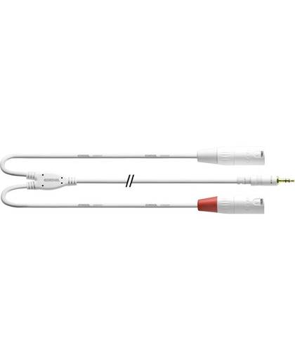 Audio Adapterkabel [1x Jackplug male 3.5 mm - 2x XLR-bus] 3 m Wit Cordial