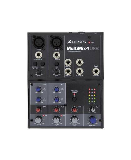 Alesis Multimix 4 USB Console-mengpaneel Aantal kanalen:4 USB-aansluiting