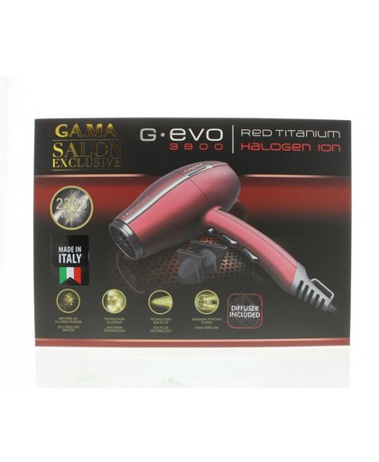 Ga.Ma Salon Exclusive G.Evo 3800 Red Titanium Hairdryer.