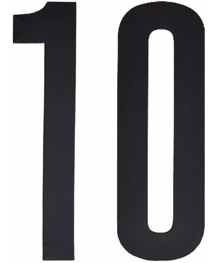 Cijfer sticker 10 zwart 10 cm - klikocijfers / losse plakcijfers