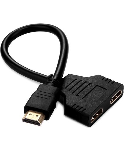 Hoge snelheid HDMI mannetje naar 2 x HDMI 19 Pin vrouwtje kabel, Lengte: 30cm