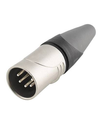 XLR-connector Stekker, recht Aantal polen: 5 Zwart, Zilver Hicon 1 stuks