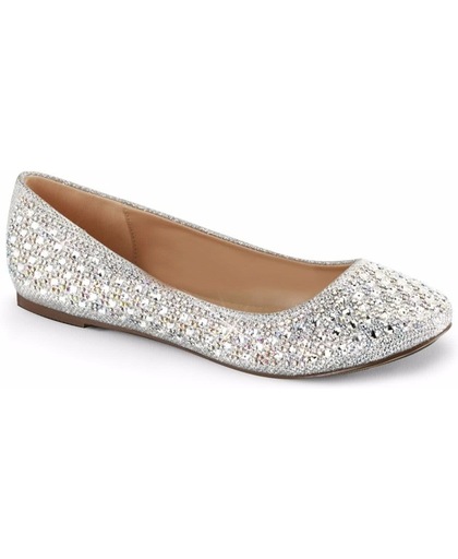 Zilveren ballerina schoenen met glitters voor dames 40