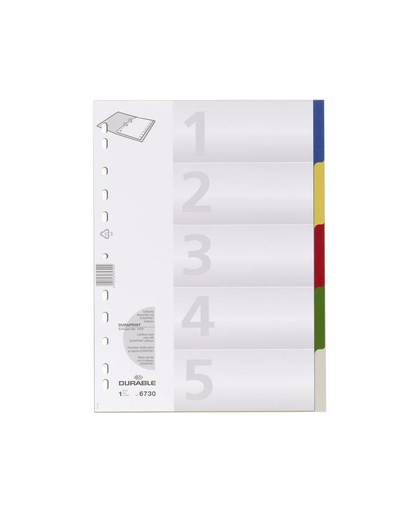 Durable 6730 blanco Polypropyleen Meerdere kleuren 5 tabbladen 6730-27
