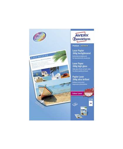 Avery-Zweckform Premium Laser Papier hochglÃ¤nzend Laserprintpapier DIN A4 200 g/mÂ² 100 vellen Wit