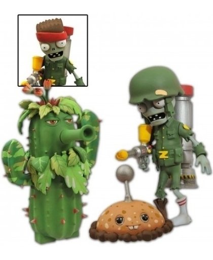 Plants vs Zombies Action Figures: Foot Soldier Zombie & Camo Cactus