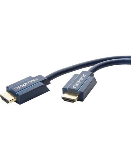 clicktronic HDMI Aansluitkabel [1x HDMI-stekker - 1x HDMI-stekker] 7.5 m Blauw