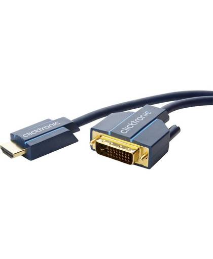 clicktronic DVI / HDMI Aansluitkabel [1x DVI-stekker 24+1-polig - 1x HDMI-stekker] 7.5 m Blauw