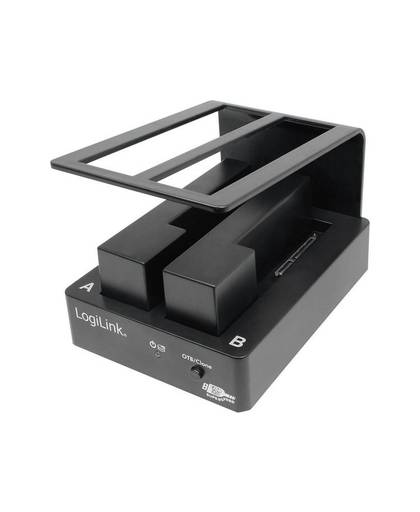 LogiLink QP0010 USB 3.0 SATA Harde schijf-dockingstation 2 poorten met clone-functie, met OTB-functie