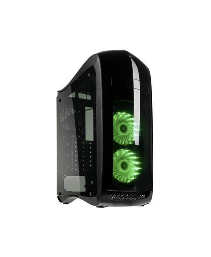 Midi-tower PC-behuizing Kolink PUNISHER RGB Zwart 3 voorgeÃ¯nstalleerde LED-ventilators, Ventilatiebesturing, Geschikt voor AIO-waterkoeling, Geschikt voor