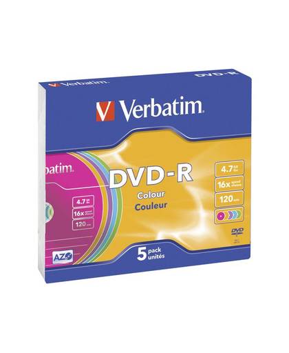 Verbatim DVD-R Colour 4,7 GB 5 stuk(s)