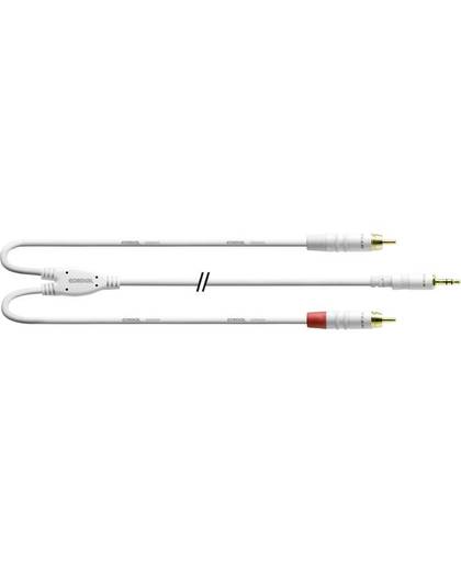 Audio Adapterkabel [1x Jackplug male 3.5 mm - 2x Cinch-stekker] 3 m Wit Cordial