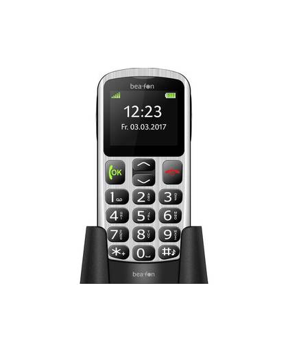 beafon SL250 Senioren mobiele telefoon Laadstation, SOS-knop Zilver-zwart