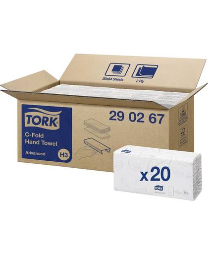 2 vellen 20 pack TORK Advanced 290267 Geschikt voor (dispenser): Tork H3