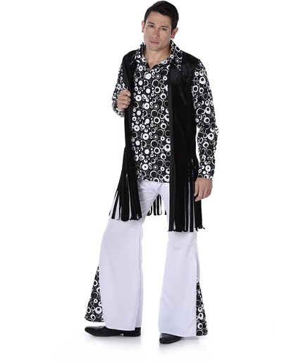 Zwart en wit hippie kostuum voor mannen - Verkleedkleding - XL