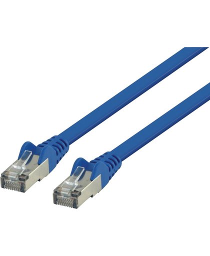 FTP CAT6 platte netwerkkabel 0,50 m blauw