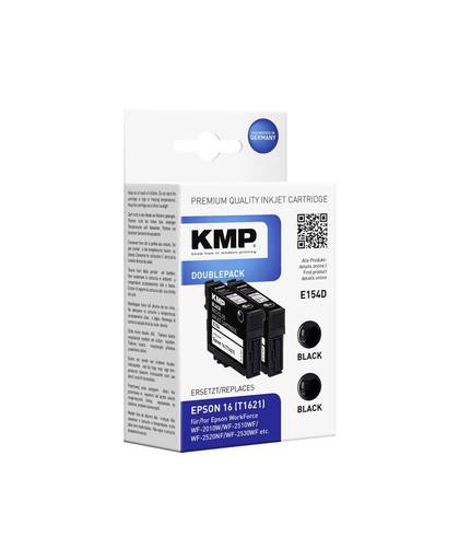 KMP Inkt vervangt Epson T1621, 16 Compatibel 2-pack Zwart E154D 1621,4821