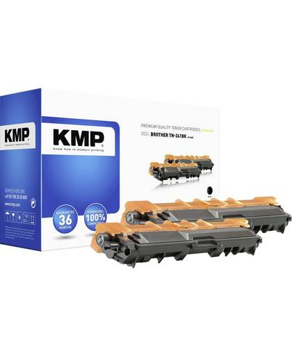 KMP Toner set van 2 vervangt Brother TN-241BK, TN241BK Compatibel Zwart 5000 bladzijden B-T48D