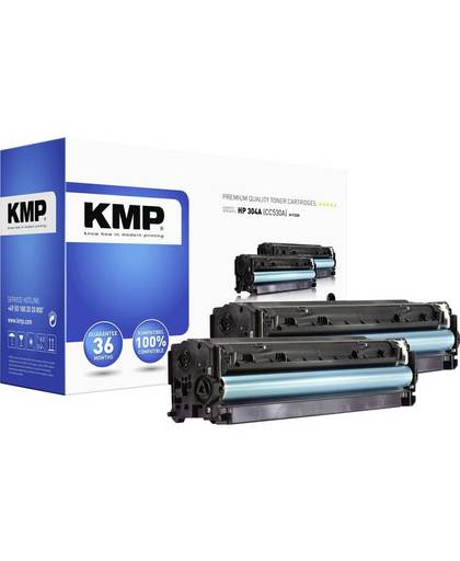 KMP Toner set van 2 vervangt HP 304A, CC530A Compatibel Zwart 3500 bladzijden H-T122D
