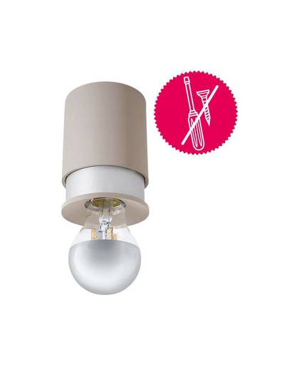 Plafondlamp LED, Halogeen E27 40 W Zand, Zilver Twister Lighting Living 15658