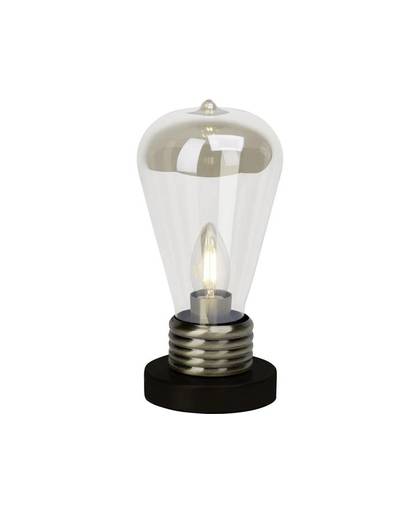 Tafellamp LED E14 7 W Brilliant Evergreen 98975/31 Antiek-messing (geborsteld), Zwart (mat)