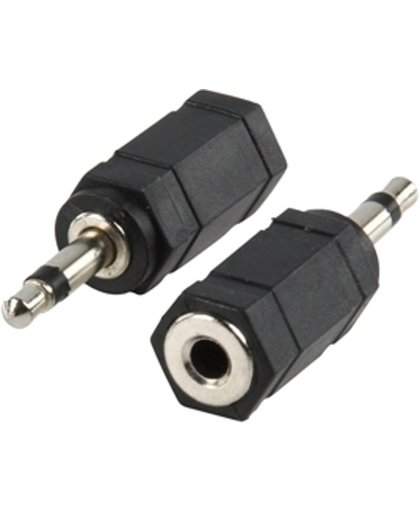 Valueline AC-002 3.5mm Mono Plug 3.5mm Stereo Vrouwplug Zwart kabeladapter/verloopstukje